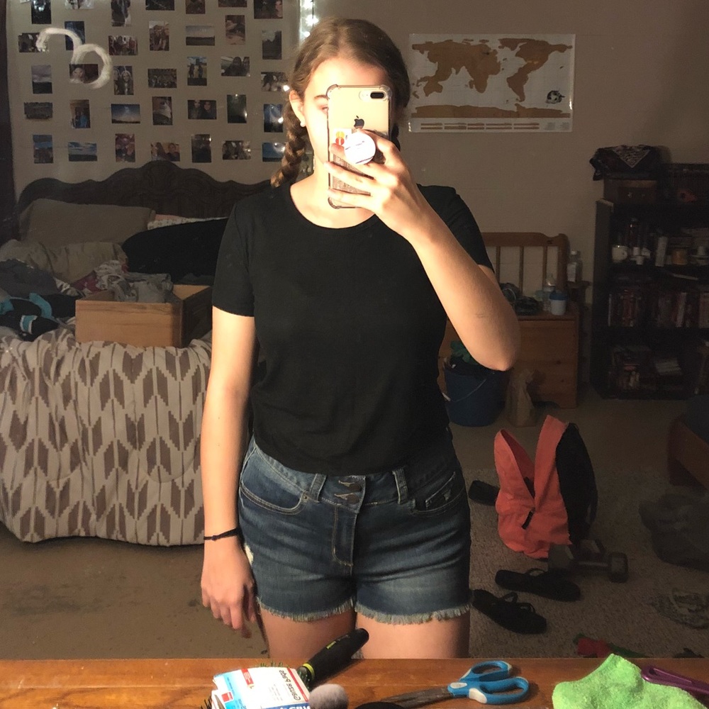 Basic black crop top